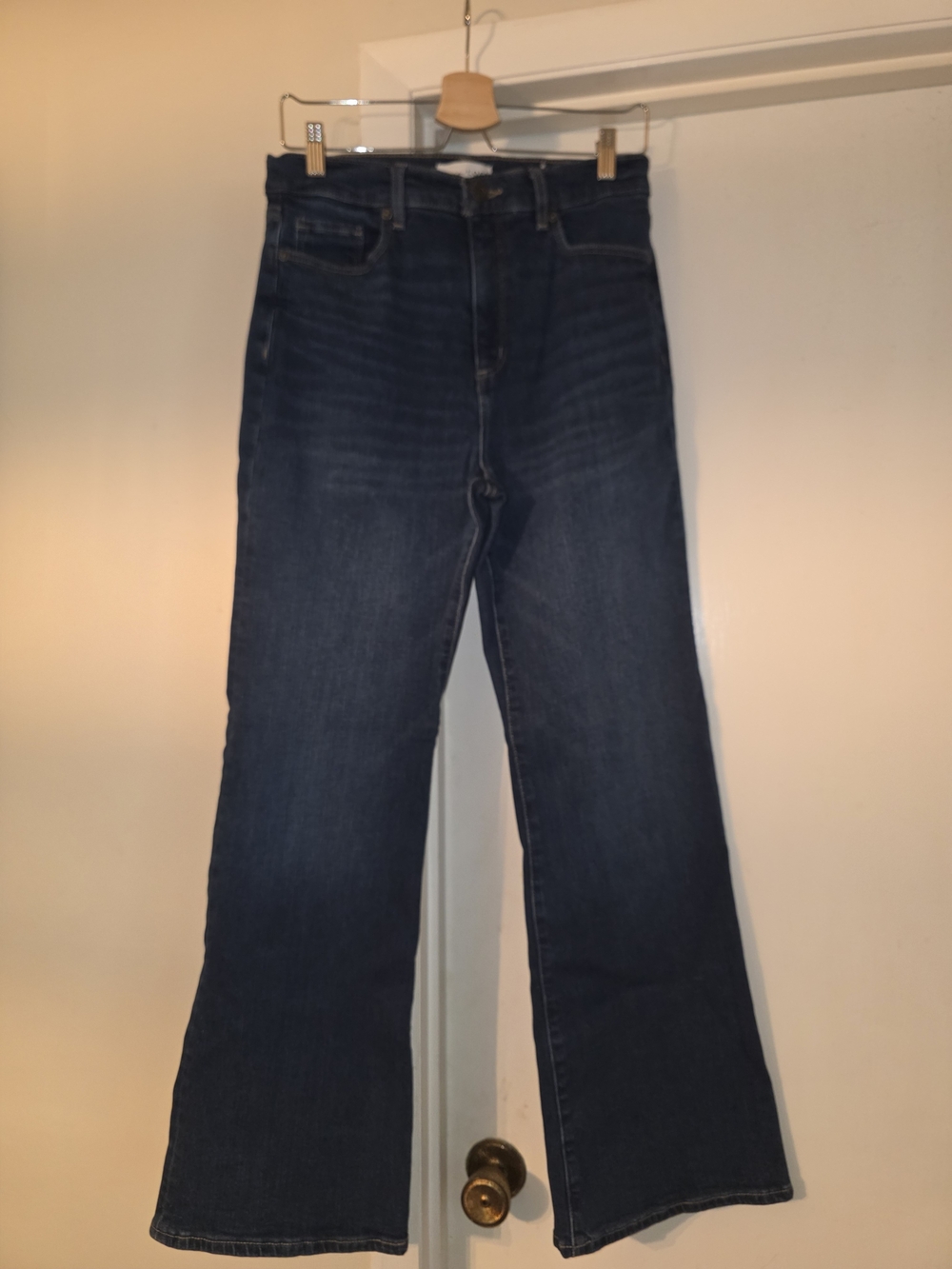 LOFT Dark Blue High-Rise Wide Leg Jeans